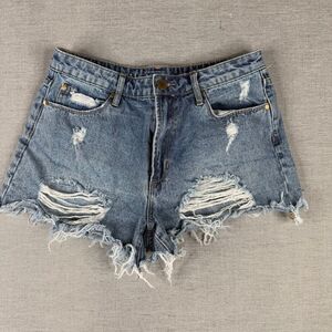 Articles of‎ Society Womens Distressed Denim Shorts Size 27 Frayed Hem Ripped